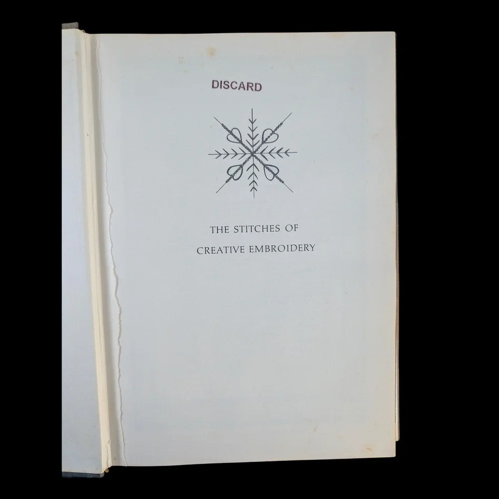 Stitches of Creative Embroidery Jacqueline Enthoven Hardcover Ex-Library Textile